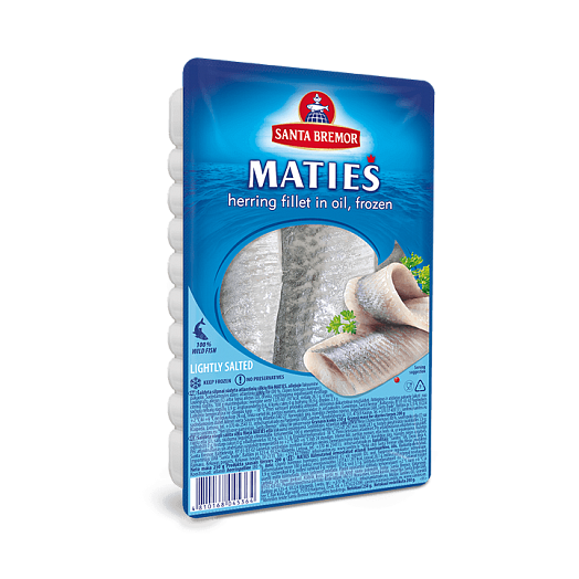 Herring fillets "Maties" lightly salted in oil, frozen